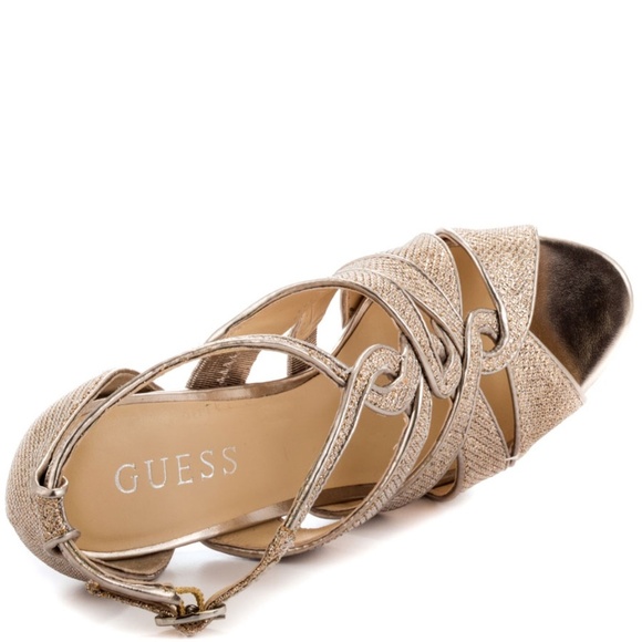 NEW GUESS Gold MULTI FAB KALENY 2 SHOES SZ 9.5 - Picture 6 of 8